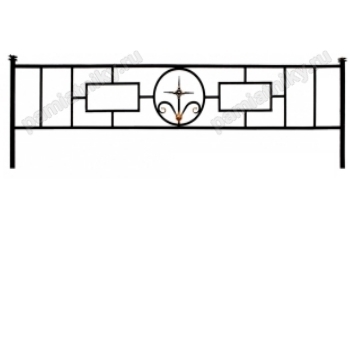оградка на могилу Прямоугольник 15 с кольцом